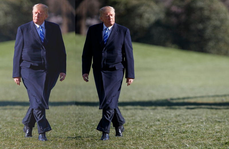Illustration for article titled That Viral Photo of Our Big Lumpy President Is Actually Photoshopped